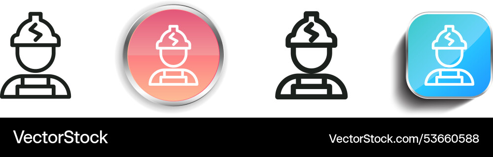 Electrician icon thin linear regular and button Electrician icon thin linear regular and button vector image