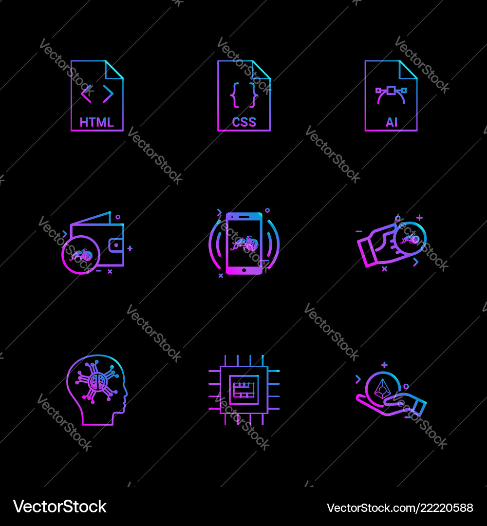 Html css ai wallet mobile crypto currency vector image