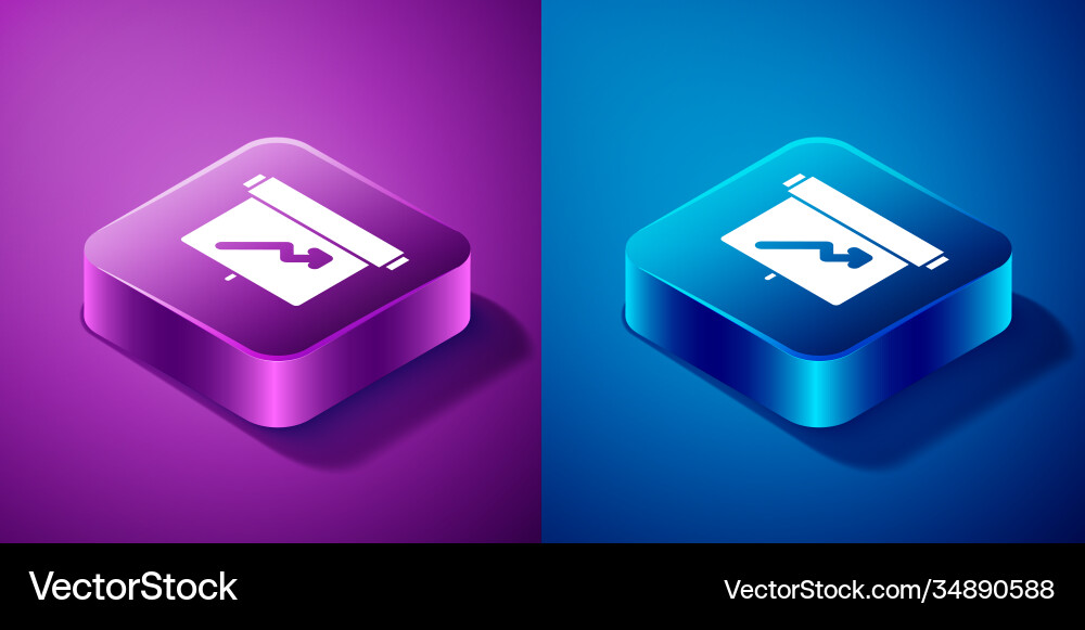 Isometric board with graph chart icon isolated Isometric board with graph chart icon isolated vector image