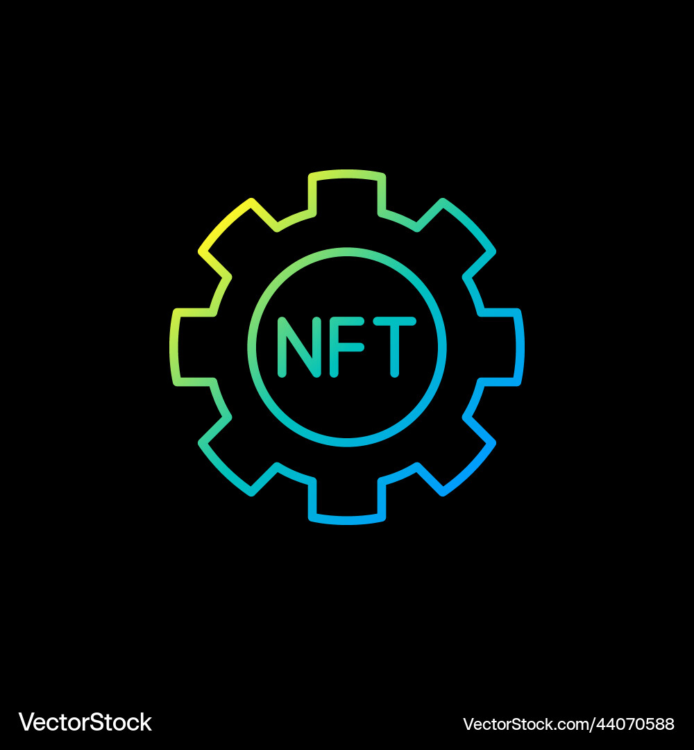 Nft gear or cogwheel linear creative icon Nft gear or cogwheel linear creative icon vector image