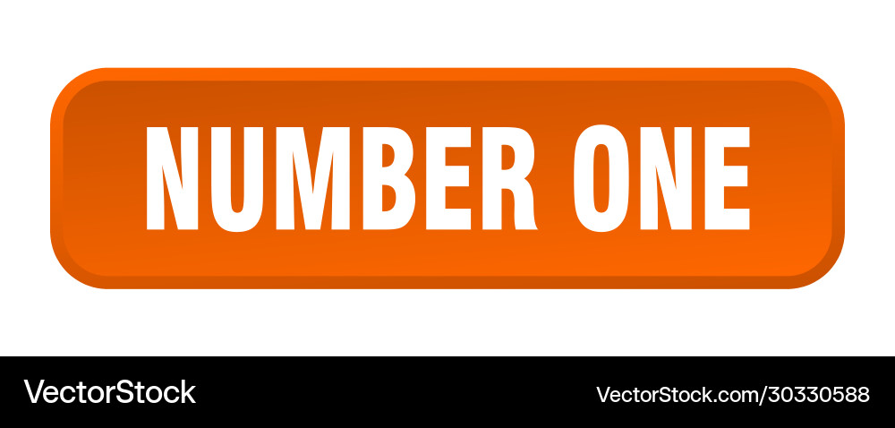 Number one button square 3d push Vector Image