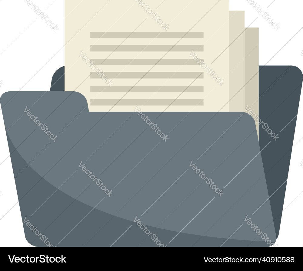 Open folder documents icon flat isolated Open folder documents icon flat isolated vector image