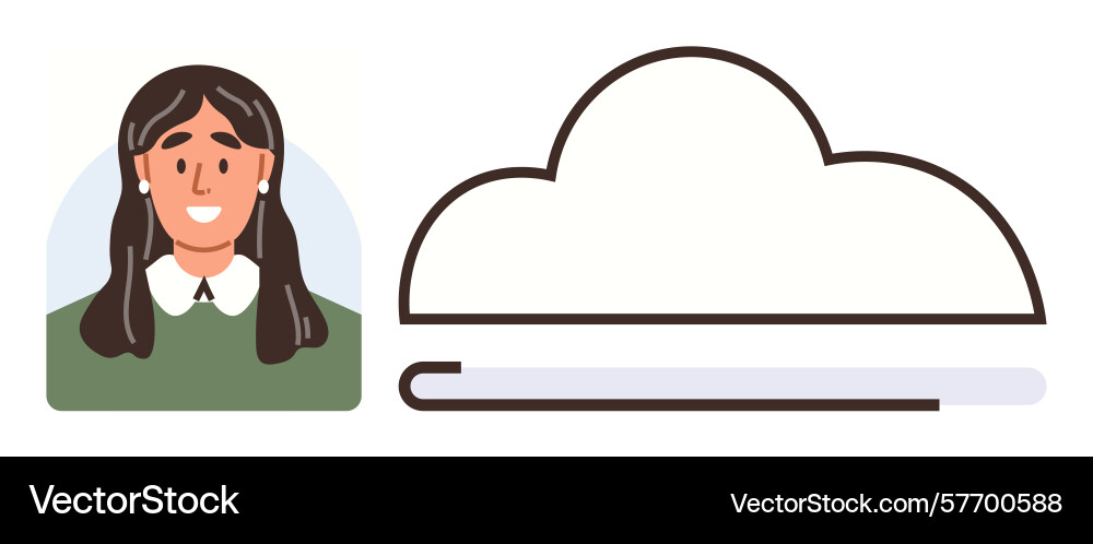 Profile and cloud upload concept with progress bar Profile and cloud upload concept with progress bar Vector Image