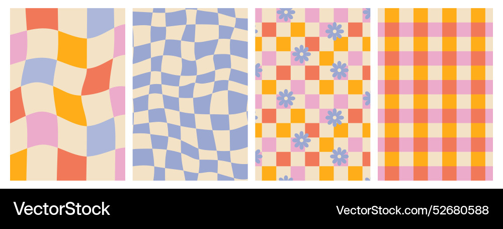 Retro Checkerboard Patterns Vector Image