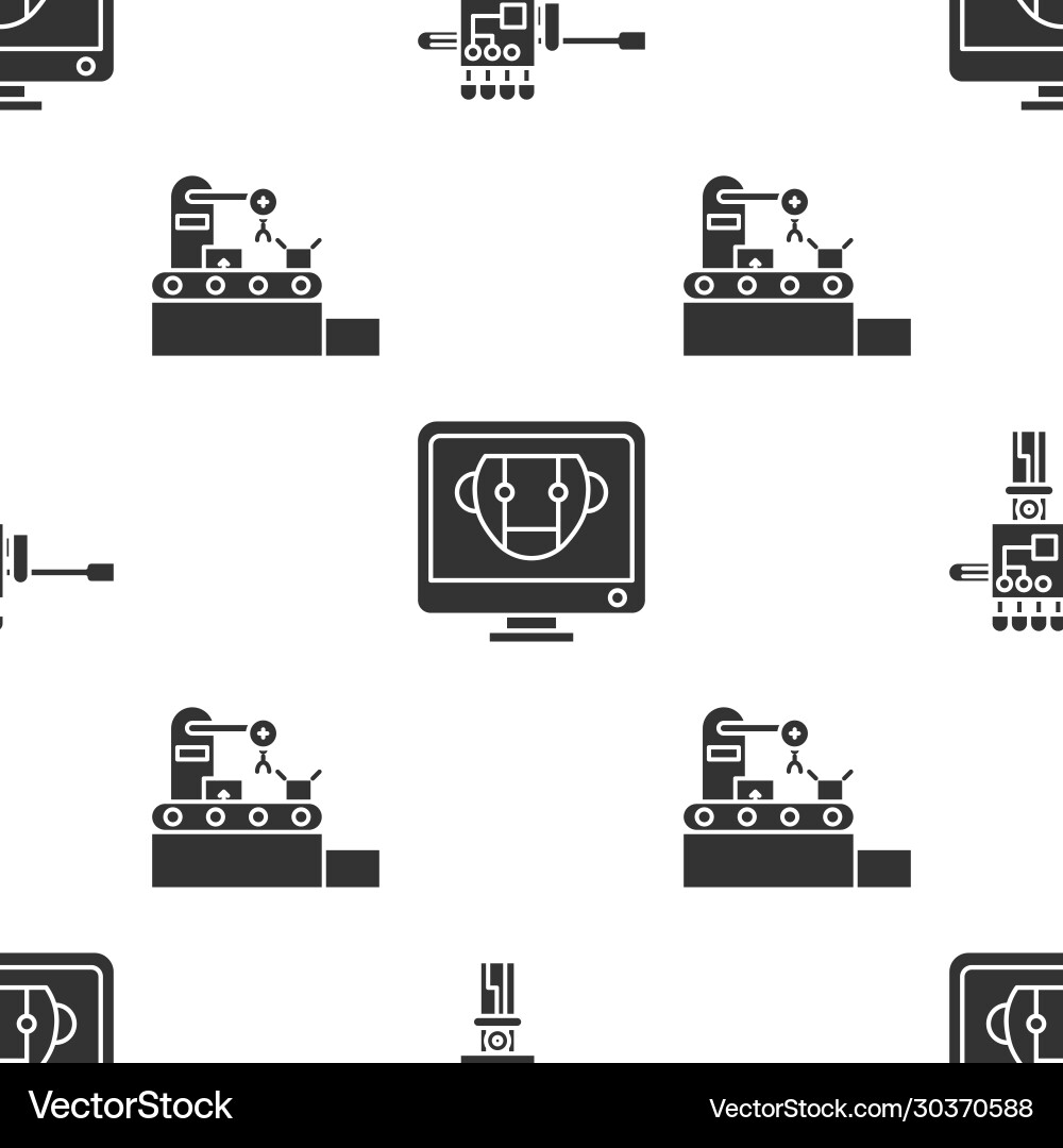 Set mechanical robot hand and screwdriver bot Set mechanical robot hand and screwdriver bot vector image
