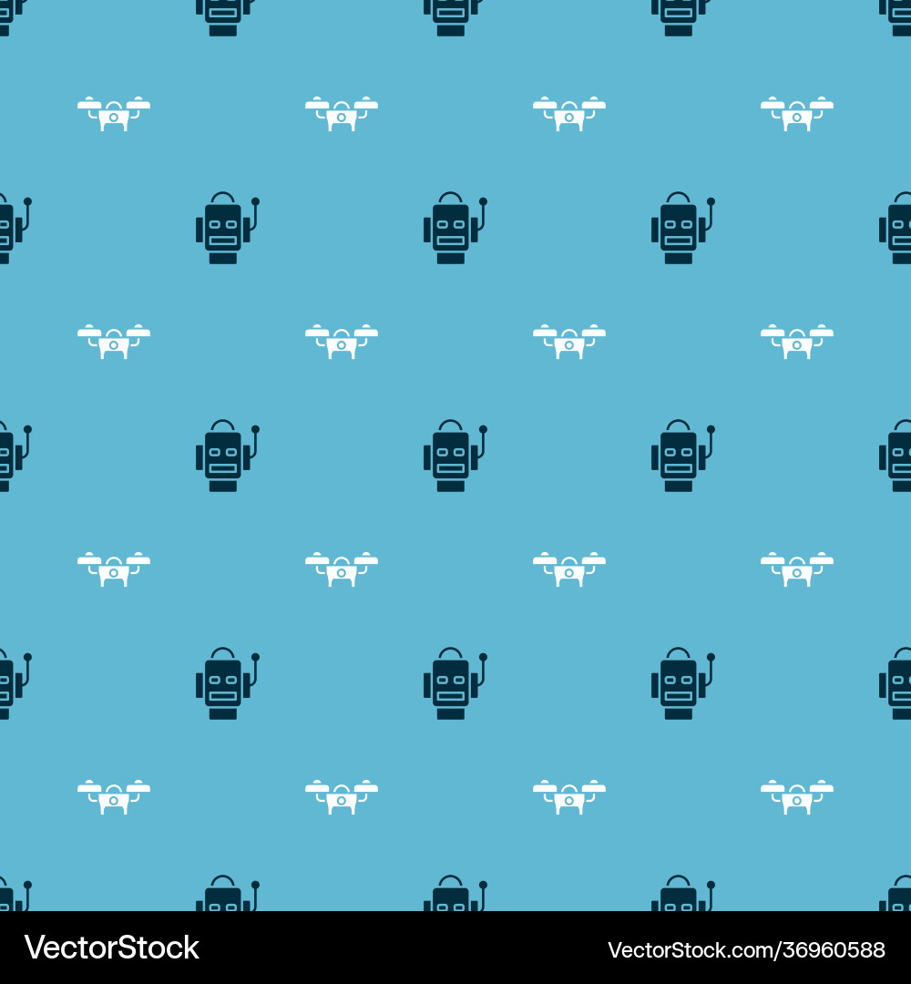 Set robot and drone on seamless pattern Set robot and drone on seamless pattern vector image