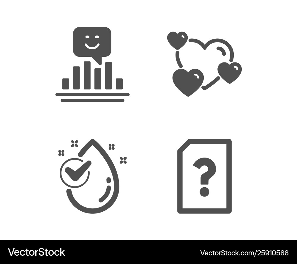 Smile heart and water drop icons unknown file Smile heart and water drop icons unknown file vector image