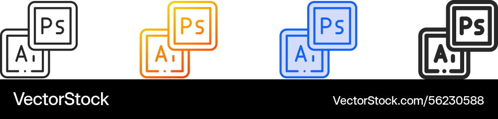 Software iconthin linear gradient blue stroke Software iconthin linear gradient blue stroke vector image