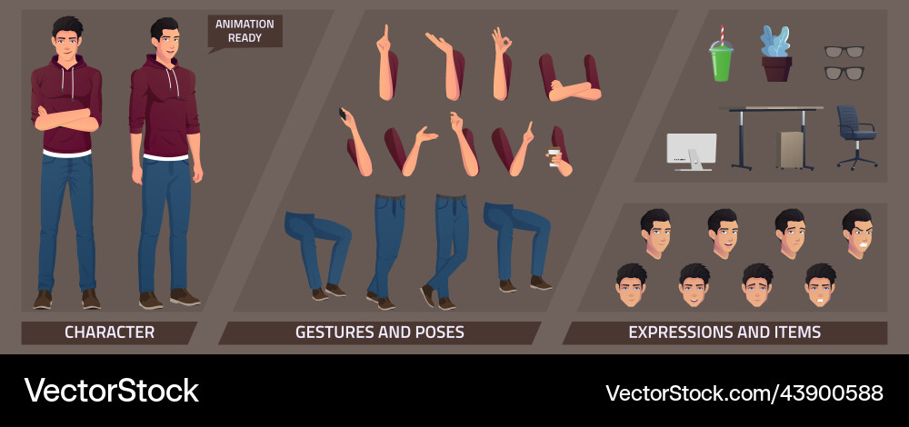 Stylized characters set for animation Stylized characters set for animation vector image