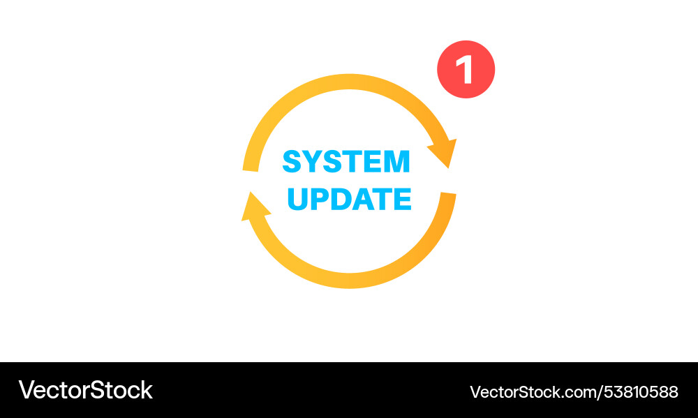 System update concept System update concept vector image