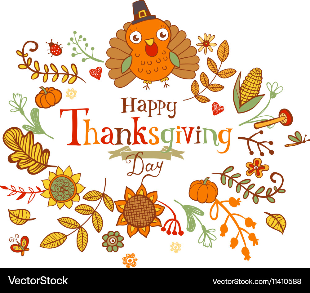 Thanksgiving Holiday Card Vector Image
