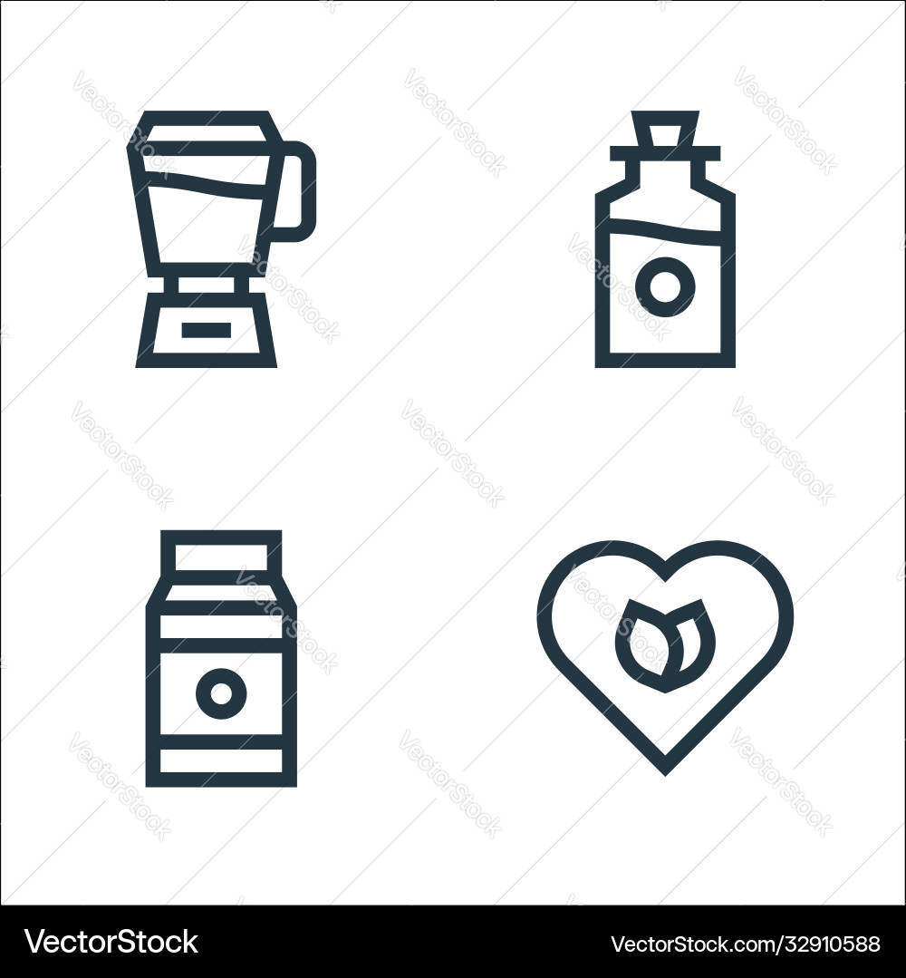 Vegan line icons linear set quality Vector Image