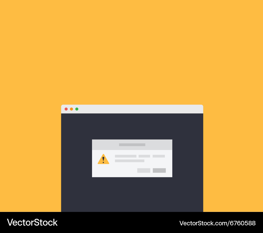Web page message exclamation window vector image