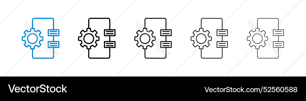 Workflow icon set on white background Workflow icon set on white background vector image