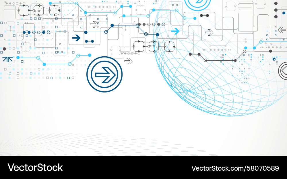 Abstract Circuit Network Background Vector Image
