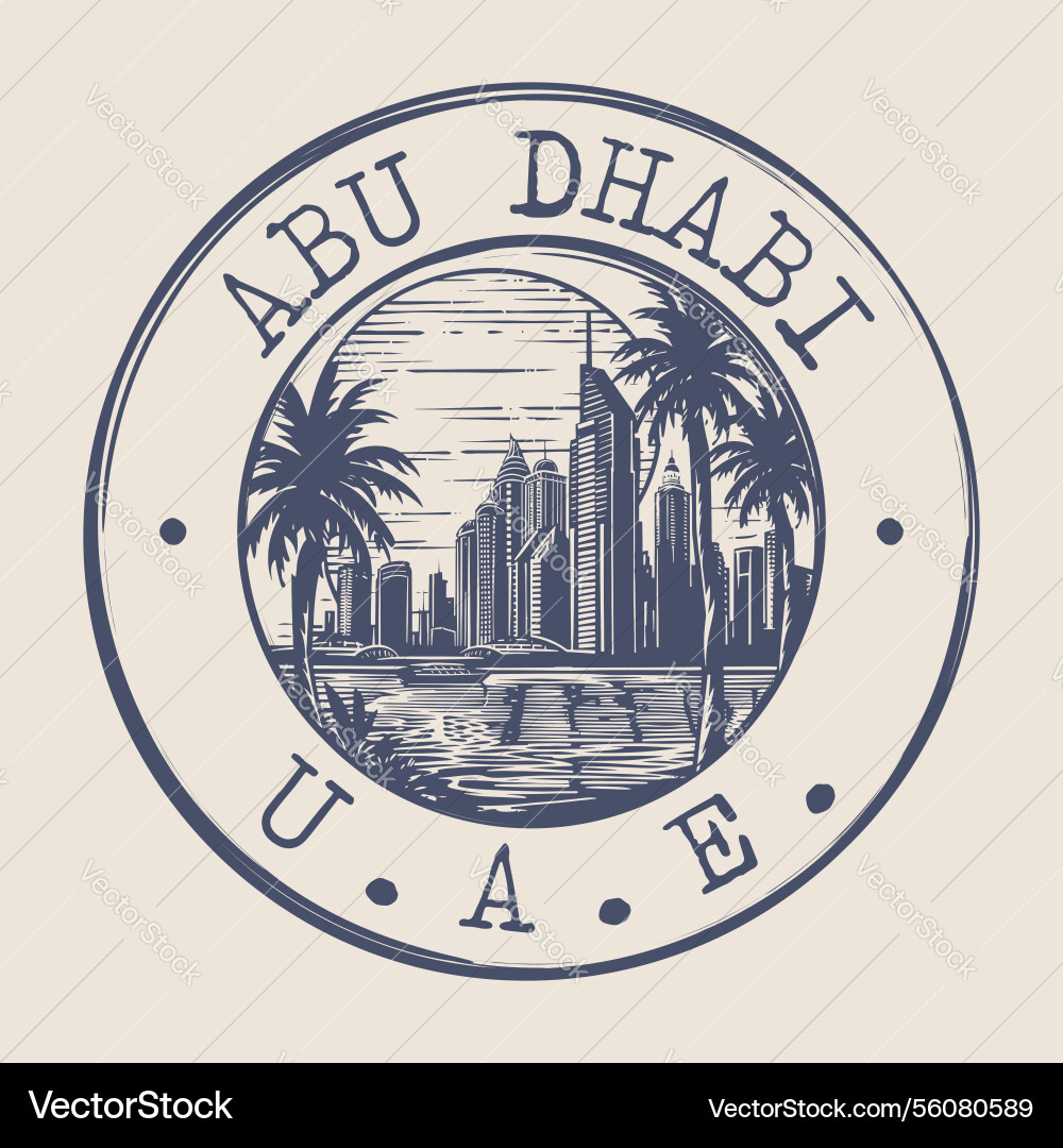 Abu dhabi united arab emirates stamp city Abu dhabi united arab emirates stamp city vector image