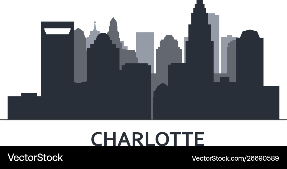 Charlotte Skyline Silhouette Vector Image