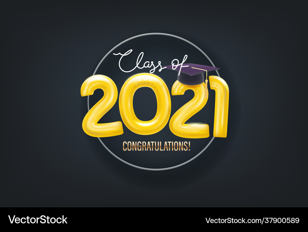 Class 2021 card with circle frame Class 2021 card with circle frame vector image