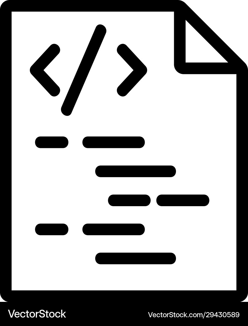 Code programming icon isolated contour Code programming icon isolated contour vector image