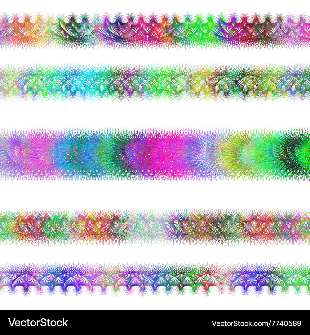 Color fractal page text divider line set vector image