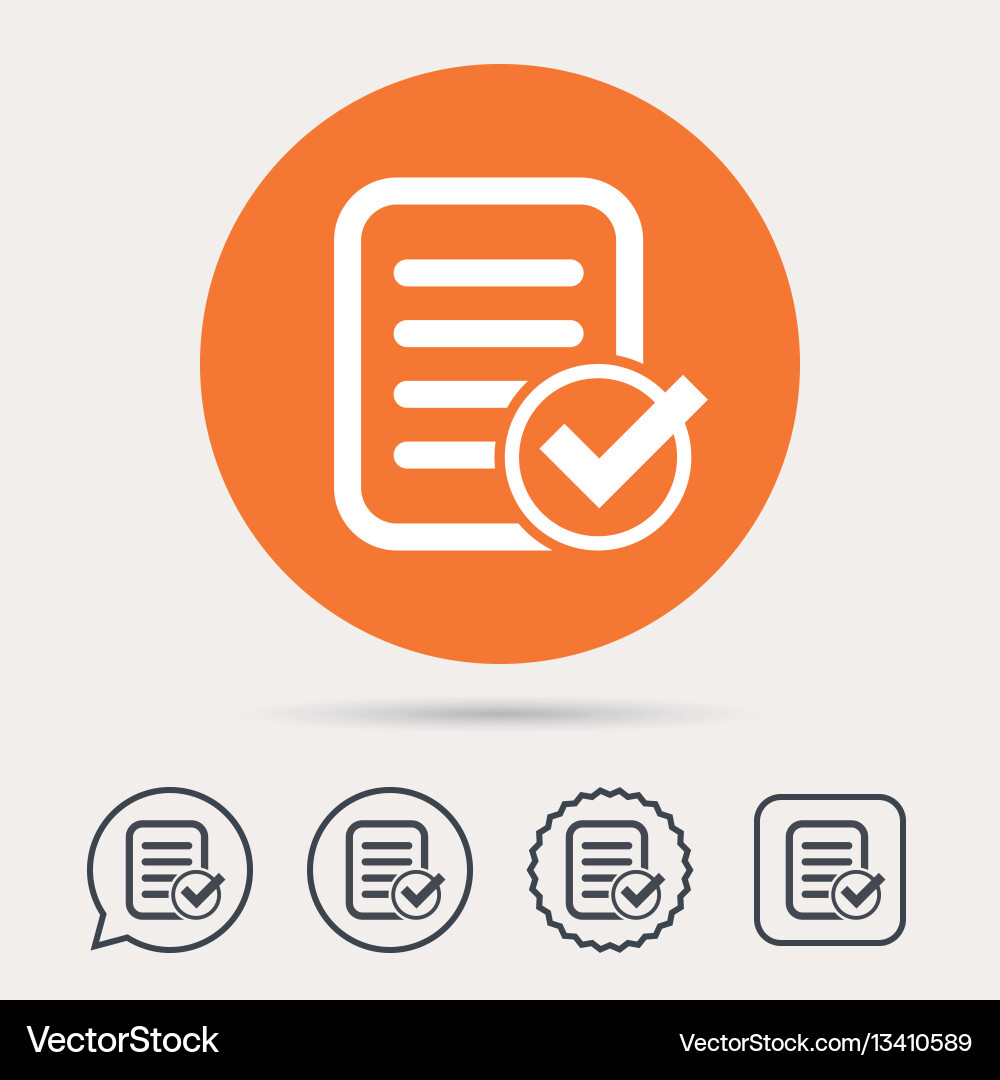 File selected icon document page with check Vector Image