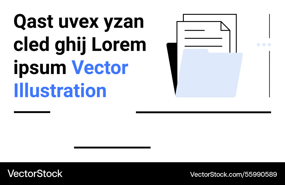 Folder with documents and placeholder text Folder with documents and placeholder text vector image