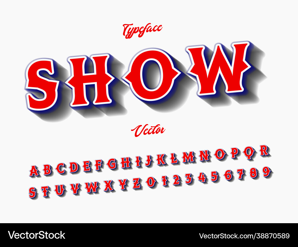 Font alphabet script typeface handcrafted vector image