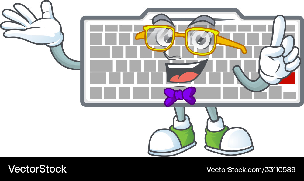Geek character white keyboard mascot design Geek character white keyboard mascot design vector image