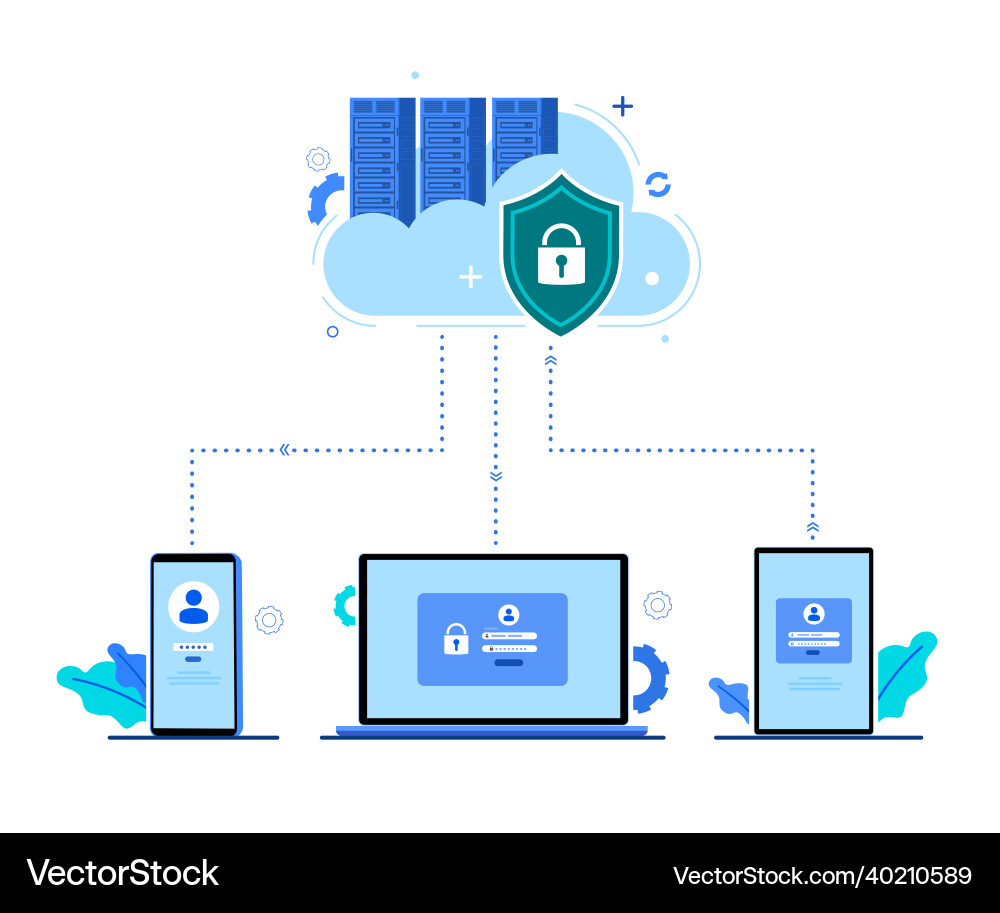 Global data security personal cyber Global data security personal cyber vector image