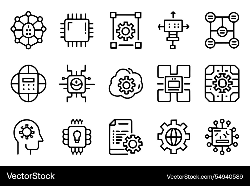 Machine Learning digital ai Technologiealgorithmus Machine Learning digital ai Technologiealgorithmus vektorbild