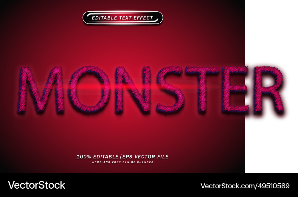 Monster text style editable effect Monster text style editable effect vector image