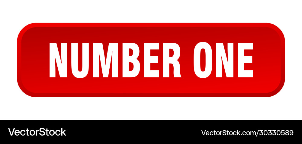 Number one button square 3d push Vector Image