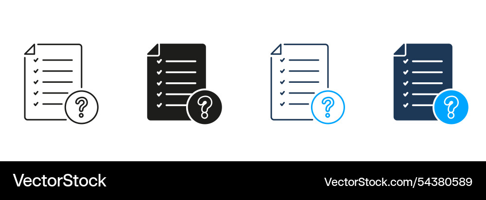 Paper document with question mark line Paper document with question mark line vector image