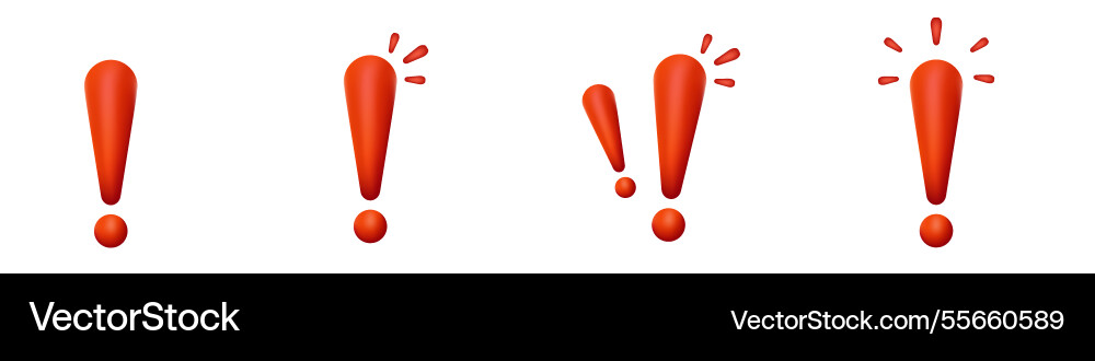 Red exclamation points icon in a row vector image