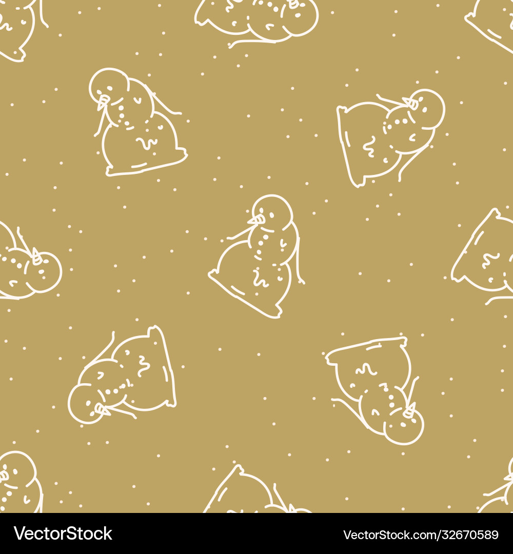 Seamless winter snowman background pattern simple Seamless winter snowman background pattern simple vector image