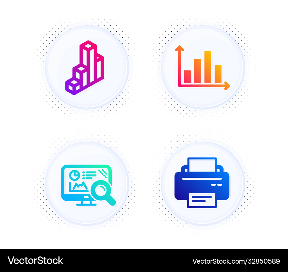 Seo analytics diagram graph and 3d chart icons Seo analytics diagram graph and 3d chart icons vector image