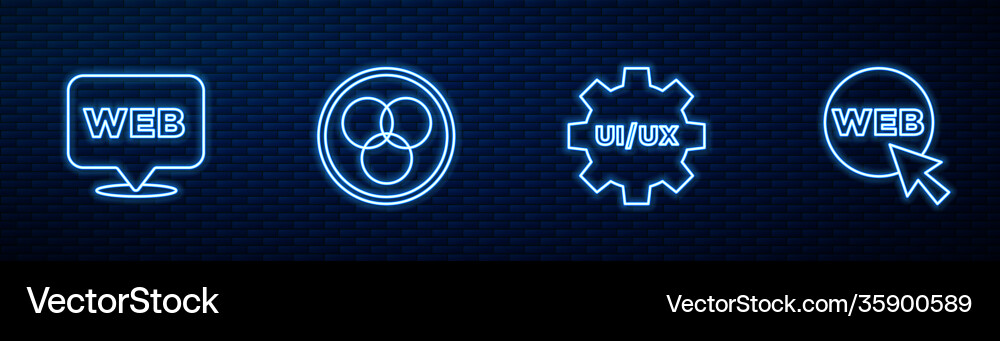 Set line ui or ux design web and graphic rgb Set line ui or ux design web and graphic rgb vector image