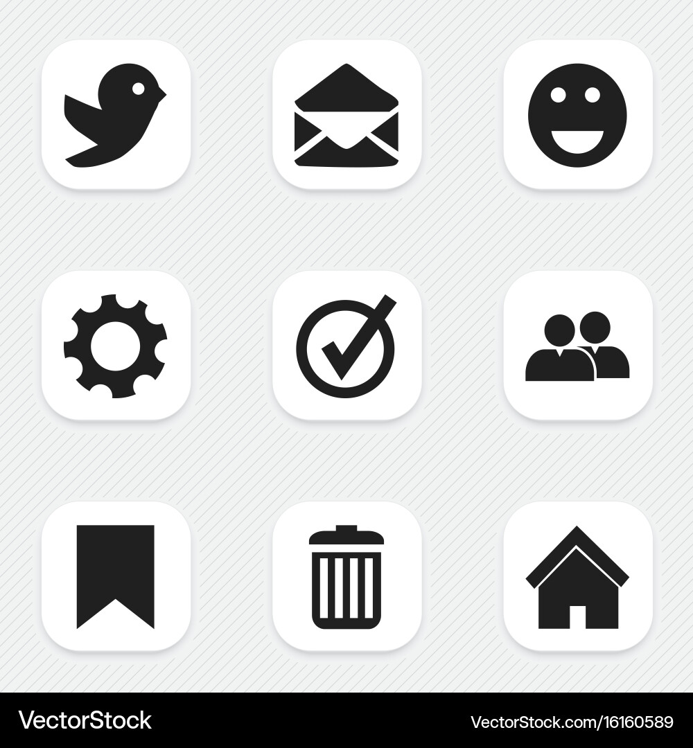 Set of 9 editable web icons includes symbols vector image