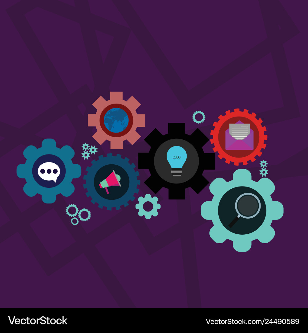 Set of global social networking icons inside Vector Image