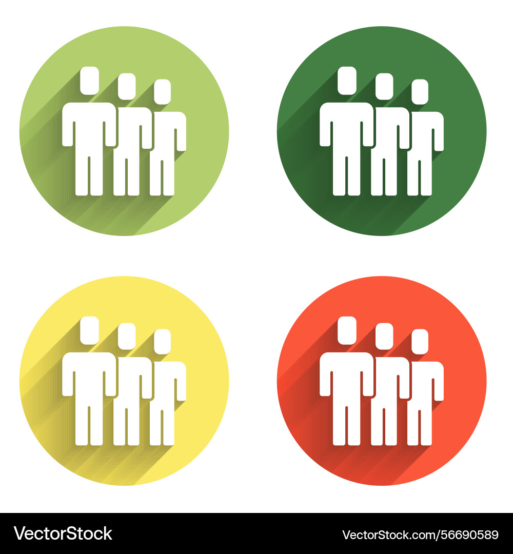 Set users group icon isolated with long shadow Set users group icon isolated with long shadow Vector Image