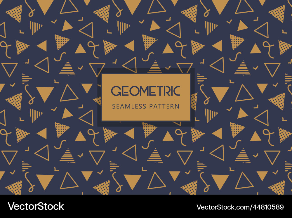 Triangle and swirl wavy lines pattern Vector Image