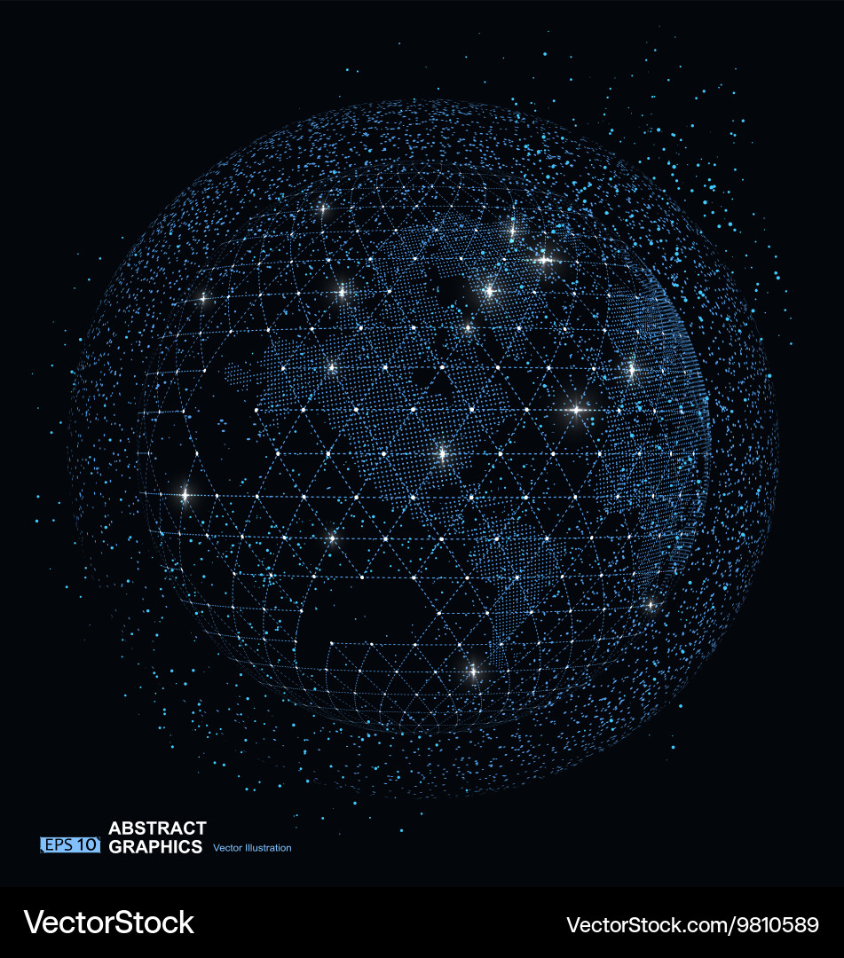 World map point line composition representing vector image
