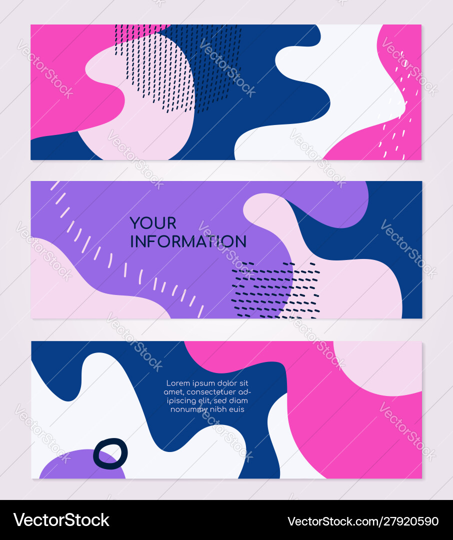 Abstract compositions - set modern horizontal vector image