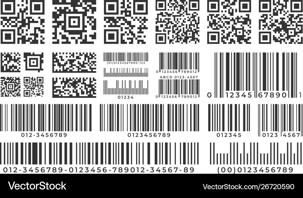 Barcodes scan bar label qr code and industrial Barcodes scan bar label qr code and industrial vector image