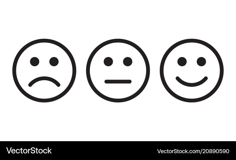Face smile icon positive negative neutral Vector Image