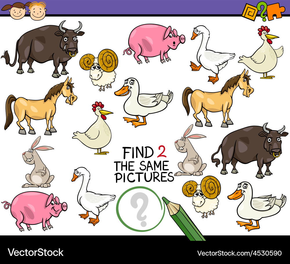 Find the Same Picture Game vector image