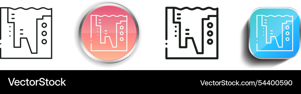 Freediving icon thin linear regular and button Vector Image