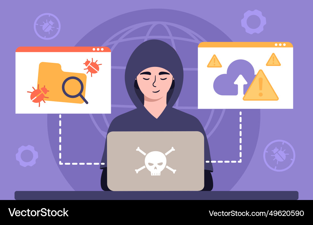 Hacking activity concept Hacking activity concept vector image