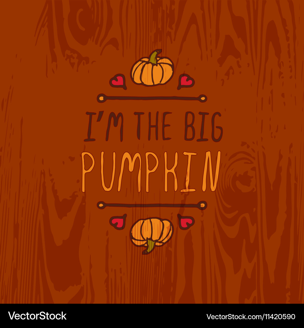 Handdrawn autumn element with text vector image