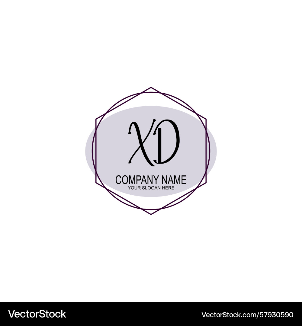 Handwriting logo concepts with initial xd Vector Image